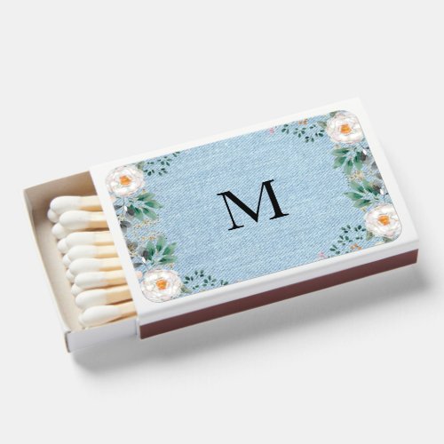 Ivory Watercolor Floral Vintage Jean Jacket Chic Matchboxes