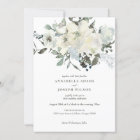 Ivory Watercolor Floral Wedding Invitation