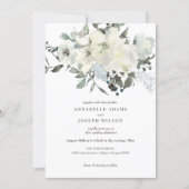 Ivory Watercolor Floral Wedding Invitation (Front)