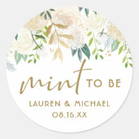 Ivory Watercolor Rose Gold Foil Mint To Be Wedding