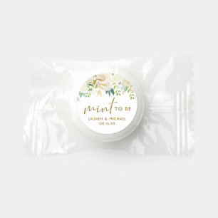 Ivory Watercolor Rose Gold Foil Mint To Be Wedding Life Saver® Mints