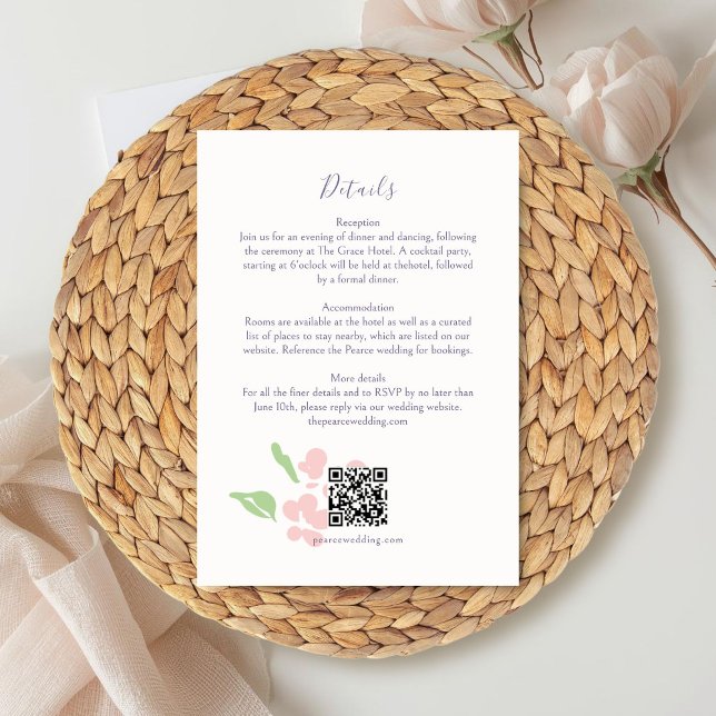 Ivory | Watercolor Wedding Details Enclosure Card (Creator Uploaded)