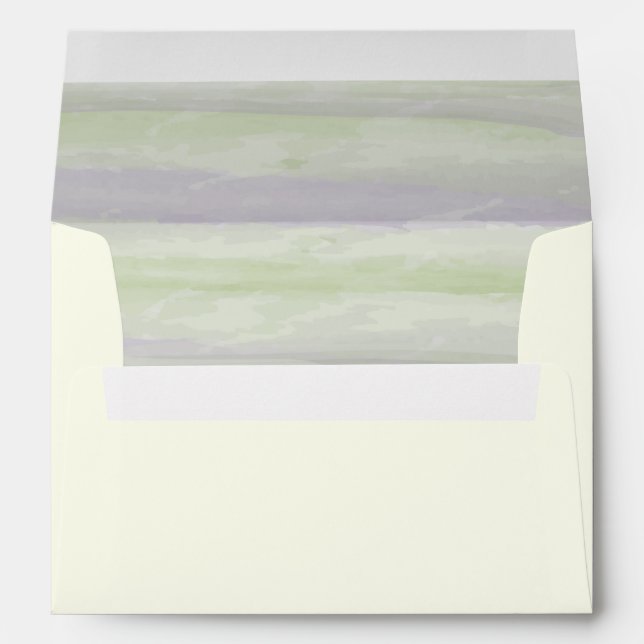 Ivory Watercolor Wedding Invitation Envelope (Back (Bottom))
