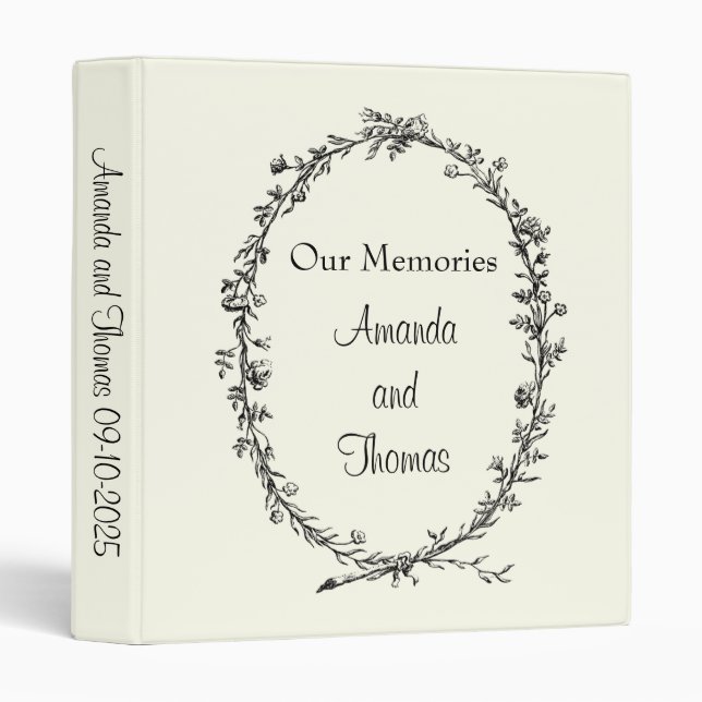 Ivory Wedding Binder Photo Album  (Front/Spine)