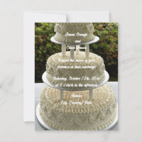 Ivory Wedding Cake Invitation
