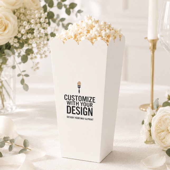 Ivory Wedding Customized Personalized Popcorn Favor Boxes (Creator Uploaded)