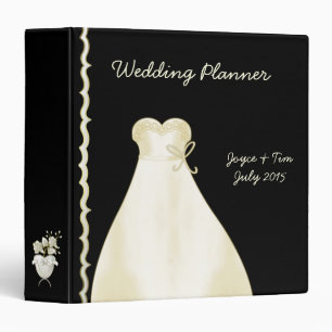 Ivory Wedding Dress and Border Planner Binder