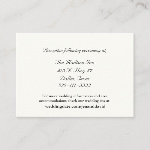 Ivory Wedding enclosure cards Business Card Templates