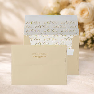 Ivory Wedding Envelope with “With Love” Liner