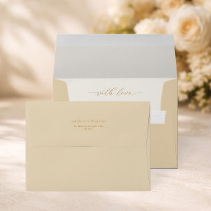 Ivory Wedding Envelope with “With Love” Liner