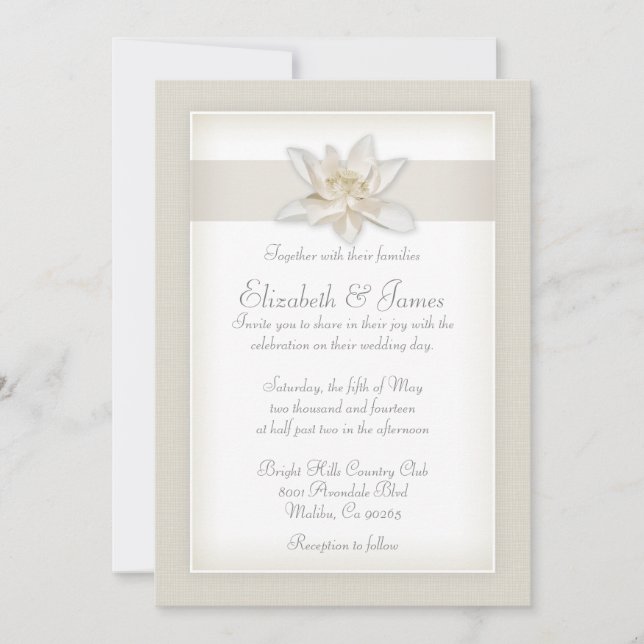 Ivory Wedding Invitations (Front)