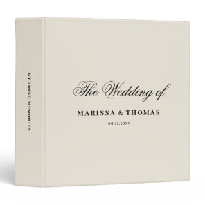 Ivory Wedding Photo Album Keepsake 3 Ring Binder