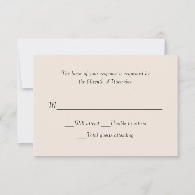 Ivory Wedding Response Card (Front)