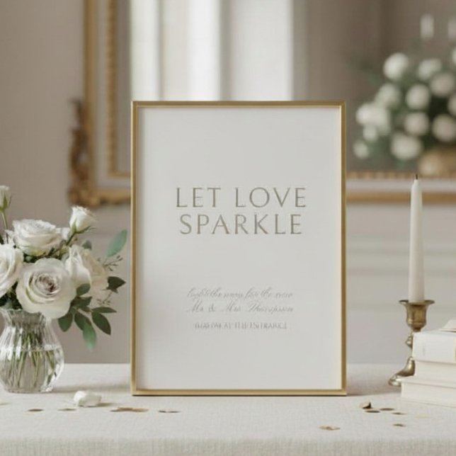 Ivory | Wedding 'Sparkler' Table Top Sign Card (Creator Uploaded)
