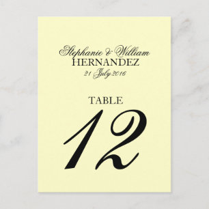 Ivory Wedding Table Number