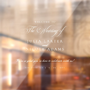 Ivory Wedding Welcome Transparent Decal Sign