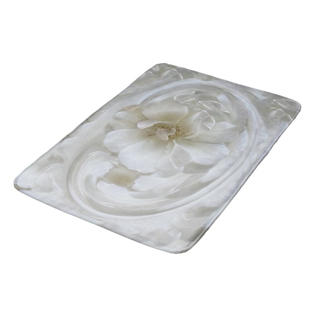 Ivory white bath mat (Angled)