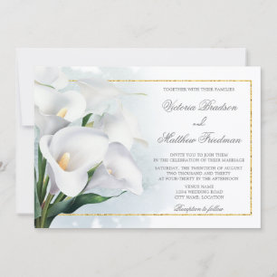 Ivory White Calla Lily Wedding Invitation