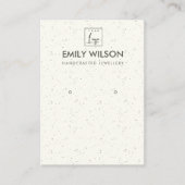 IVORY WHITE CERAMIC TEXTURE EARRING DISPLAY LOGO BUSINESS CARD (Front)