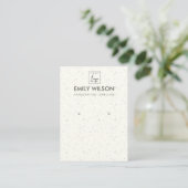 IVORY WHITE CERAMIC TEXTURE EARRING DISPLAY LOGO BUSINESS CARD (Standing Front)