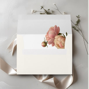 Ivory & White   Chic Blush Rose Wedding  Envelope