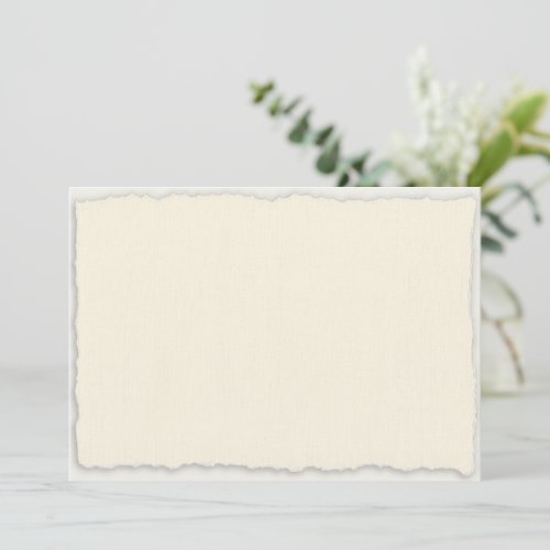Ivory White Faux Deckle Save the Date Template