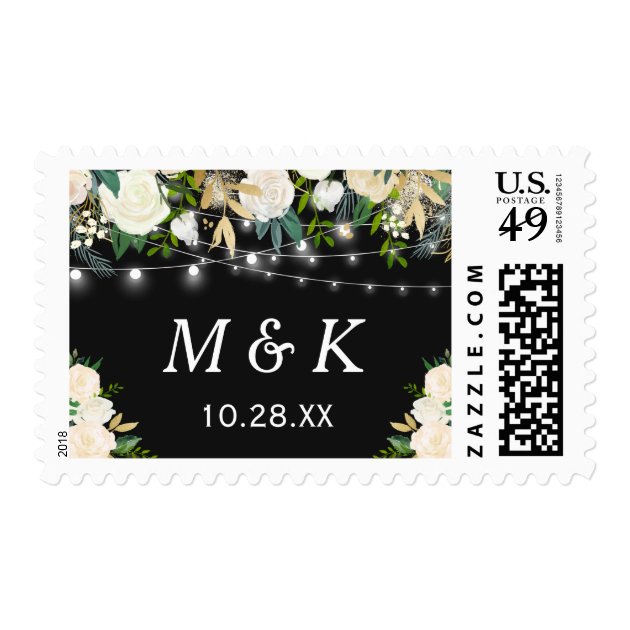 Cream White Rose Wedding Postage Stamp, Zazzle
