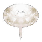 Ivory White Flowers Cake Topper