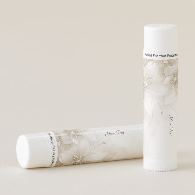 Ivory White Flowers Lip Balm (Front)