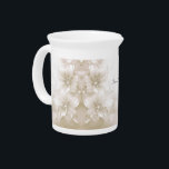 Ivory White Flowers Porcelain Pitcher<br><div class="desc">Beautiful Ivory White Flowers Porcelain Pitcher</div>