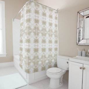 Ivory White Flowers Shower Curtain