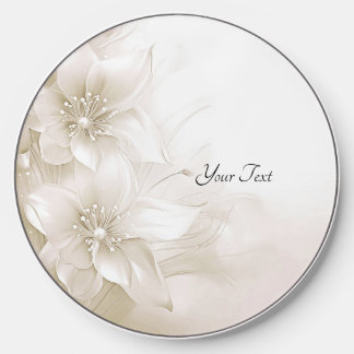 Ivory White Flowers Wireless Charger