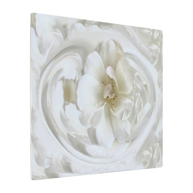 Ivory white metal print (Angled)