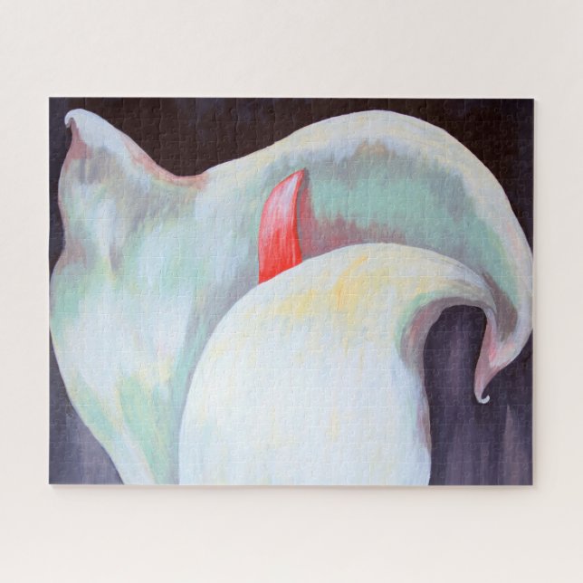 Ivory White Orchid With Lilac Lemon Hues Jigsaw Puzzle (Horizontal)