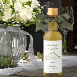 Ivory White Roses Elegant Wedding Thank You Mini Wine Label<br><div class="desc">These beautiful miniature wine labels are perfect as wedding favors, or for thanking members of your bridal party. The rustic boho chic design features a cluster of hand painted watercolor roses and blossoms in shades of ivory, white, and cream. The text uses a sage green hand written script font and...</div>