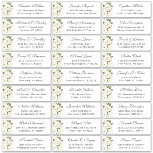 Ivory White Roses Floral Wedding Guest Address Sticker - Ivory White Roses Floral Wedding Guest Sticker - Personalized Address Label.
(1) This 14" x 14" sticker template allows you to input up to 27 guests' addresses, with each single address label measuring approximately 4.25" x 1.25".
(2) It takes a while to update the preview.
(3) Double check before adding it to your cart.
(4) For further customization, please use Zazzle's design tool to modify this template. Ivory White Roses Floral Wedding Guest Address Sticker - Ivory White Roses Floral Wedding Guest Sticker - Personalized Address Label.
(1) This 14" x 14" sticker template allows you to input up to 27 guests' addresses, with each single address label measuring approximately 4.25" x 1.25".
(2) It takes a while to update the preview.
(3) Double check before adding it to your cart.
(4) For further customization, please use Zazzle's design tool to modify this template.