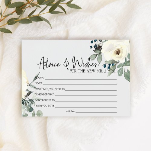 Ivory White Roses Floral Well Wishes Wedding Stationery