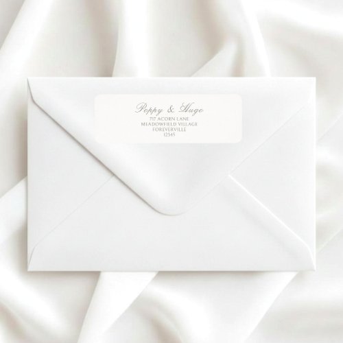 Ivory White | Simple Wedding Return Address  Label