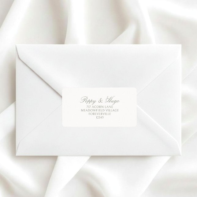 Ivory White | Simple Wedding Return Address  Label (Creator Uploaded)