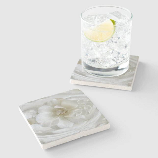 Ivory white stone coaster (Side)