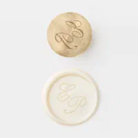 Delicate Bride and Groom Initials Monogram Wedding Wax Seal Sticker