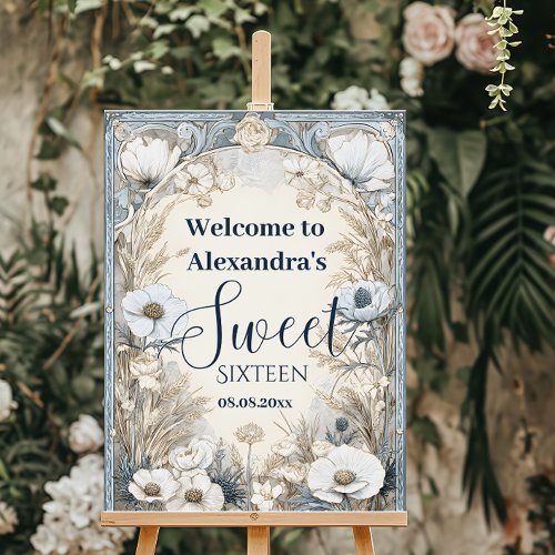 Ivory Wildflower Art Nouveau Sweet Sixteen