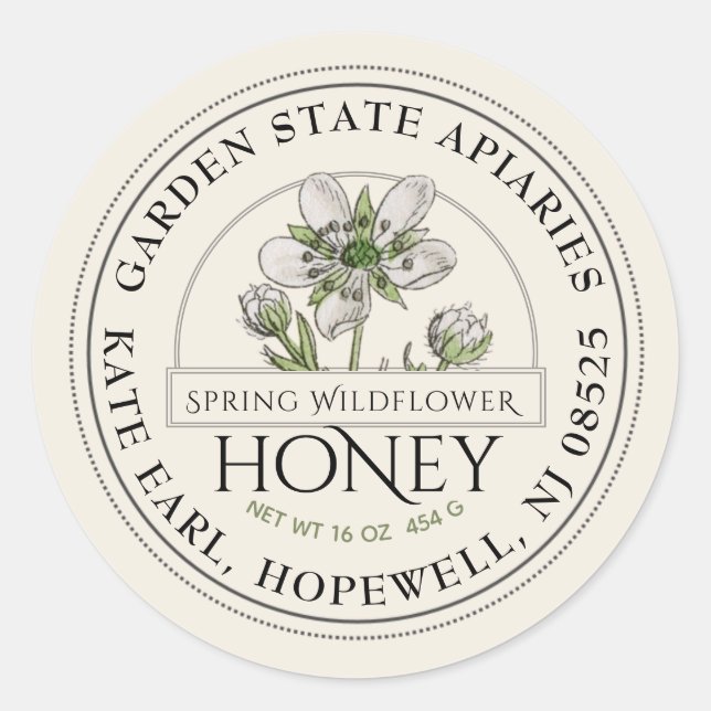 Ivory Wildflower Honey Label (Front)