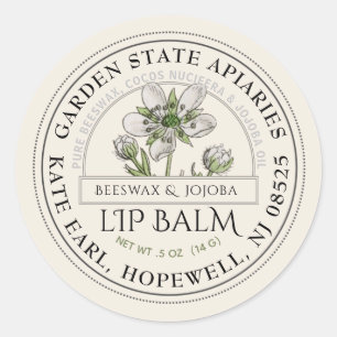 Ivory Wildflower Lip Balm Label