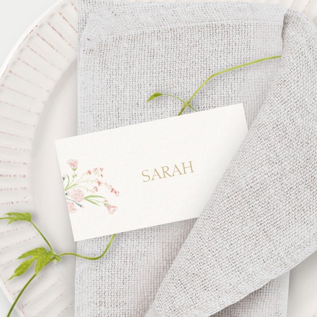 Ivory | Wildflower Wedding Escort Place Name  Note Card (Creator Uploaded)