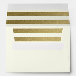 Ivory with Gold Stripes Inside Envelope