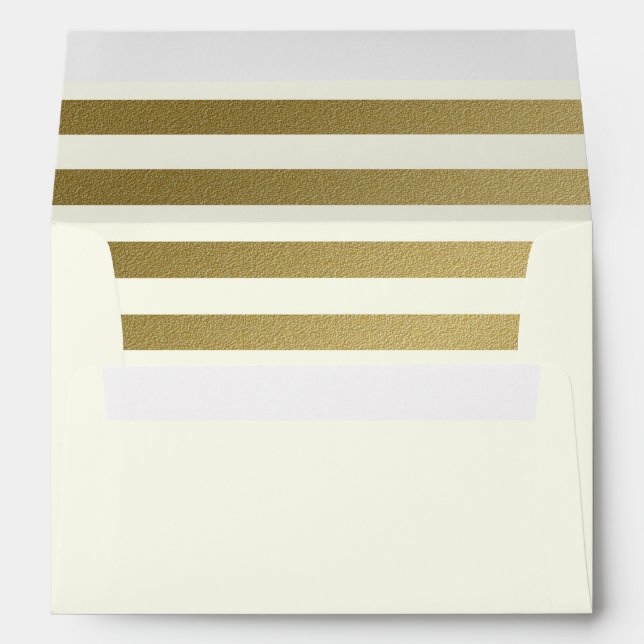 Ivory with Gold Stripes Inside Envelope (Back (Bottom))