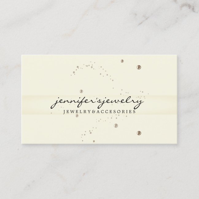 Ivory Yellow Pearls Jewelry Elegant gold beads Business Card