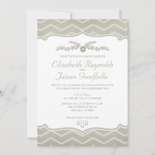 Ivory Zigzag Wedding Invitations
