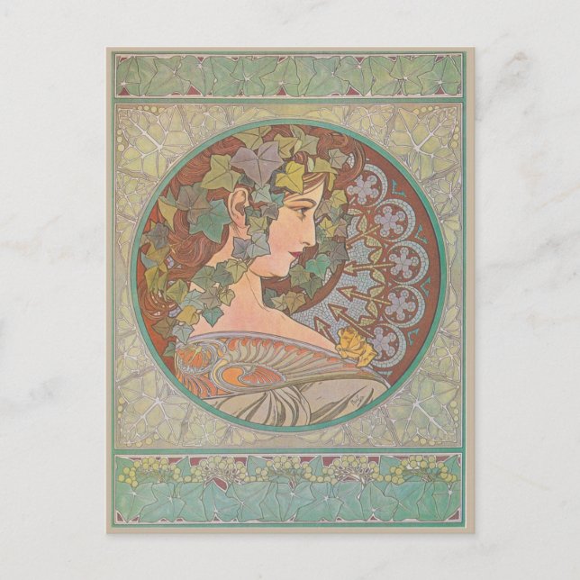 Ivy - Alphonse Mucha Postcard (Front)